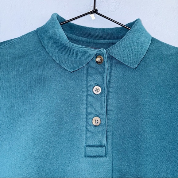 Land’s End Vintage Green Quarter Button Pull Over Sweater Size Medium - Picture 3 of 5